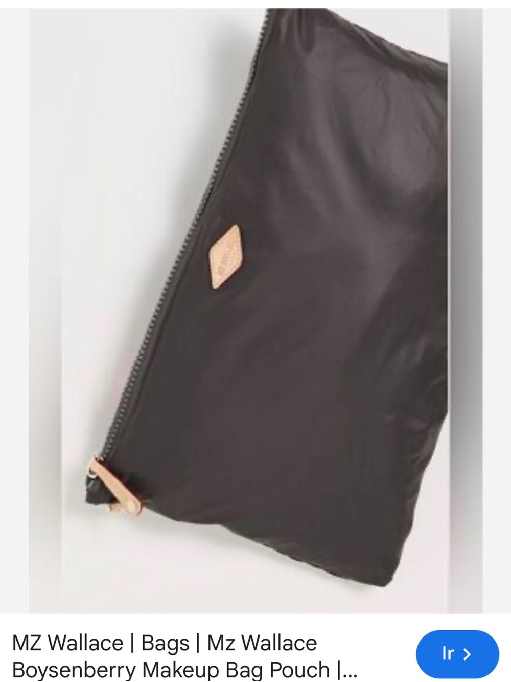 MZ Wallace Dark Boysenberry Nylon Zip Pouch with Leather Pull